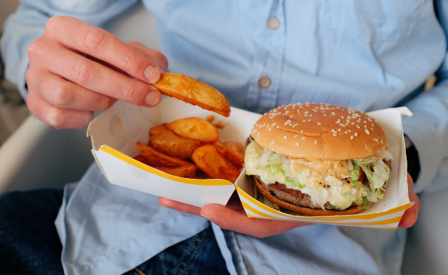 aliments gras, hamburgers, fast-food